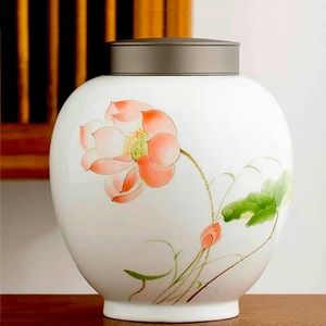 Beautiful Urn for adults Ashes Ceramic Hand Painted Keepsake Decorative
